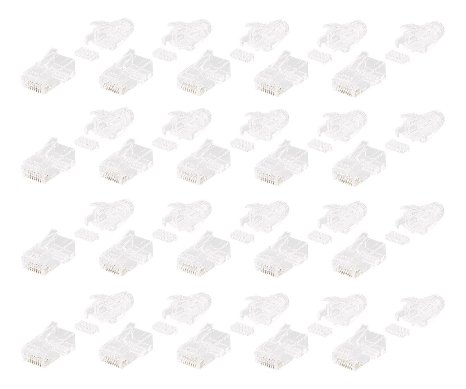 RJ45 jungtis plonam patch kabeliui DELTACO Cat6a, 28AWG, neekranuotas, įdėklas pridėtas / MD-24