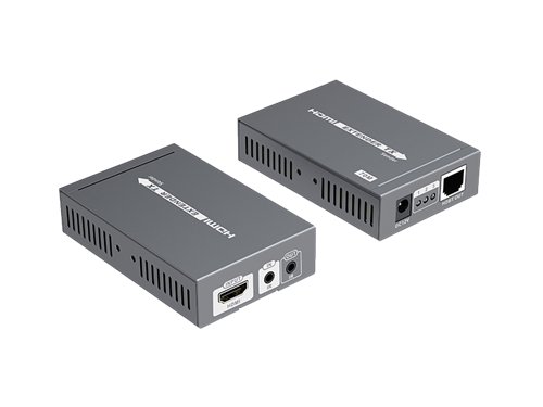 HDMI Amplifier Over Ethernet, 70m, PoE, HDBase T, BlackTransfer HDMI signals up to 70m using a stand