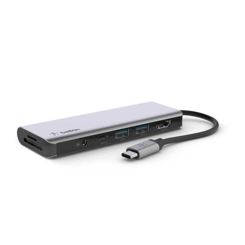 Adapteris BELKIN AVC009btSGY USB 3.2 Gen 1 (3.1 Gen 1) Type-C 5000 Mbit/ai Sidabrinis
