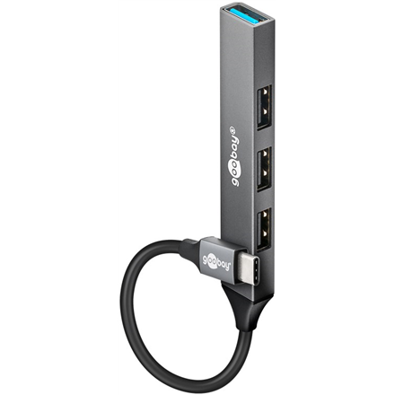 Adapteris ir šokotuvas Goobay Slim 4-Port USB Hub, USB-C to USB-A, 5 Gbit/s  74457