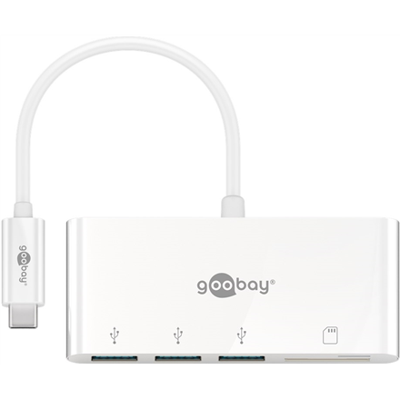Adapteris ir šokotuvas Goobay USB-C Multiport Adapter to 3x USB-A, Cardreader  40759