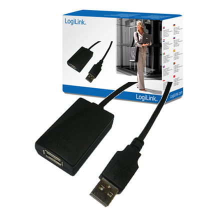 Adapteris ir šokotuvas Logilink  USB 2.0 repeater 5m  USB-A to USB-A USB A male  USB A female
