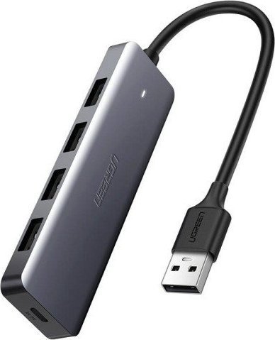 HUB USB Ugreen 4w1 adapter UGREEN Hub USB up to 4x USB 3.0 + USB-C (grey)