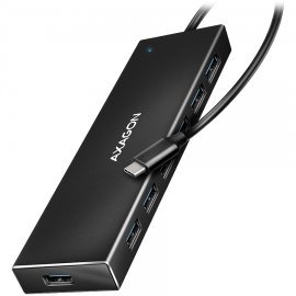 Axagon Seven-port USB 3.2 Gen 1 hub with charging support. Connector for external power supply. USB