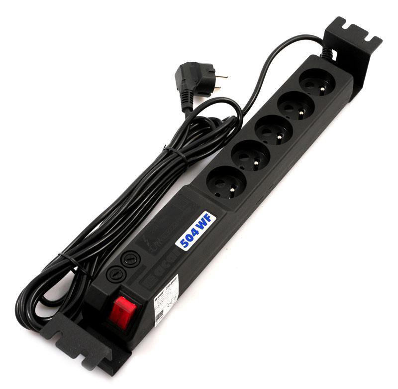 Atrack 19'' Panel 5x220V ACAR A-504, 3m Juoda
