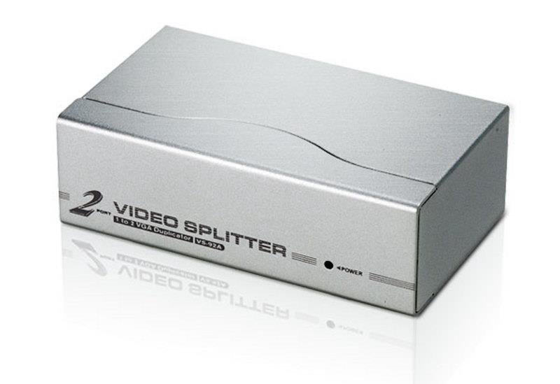 Adapteris ir šokotuvas Aten  2-Port VGA Splitter (350MHz)  VS92A