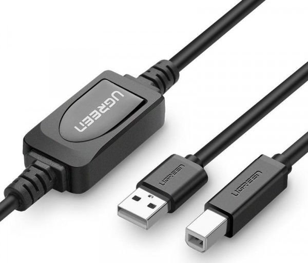Ugreen Active USB 2.0 A-B UGREEN US122 cable for printer, 15m (black)