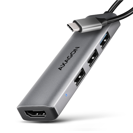 Adapteris ir šokotuvas AXAGON USB-C 5Gbps STARTER 4in1 Hub  HMC-H3A