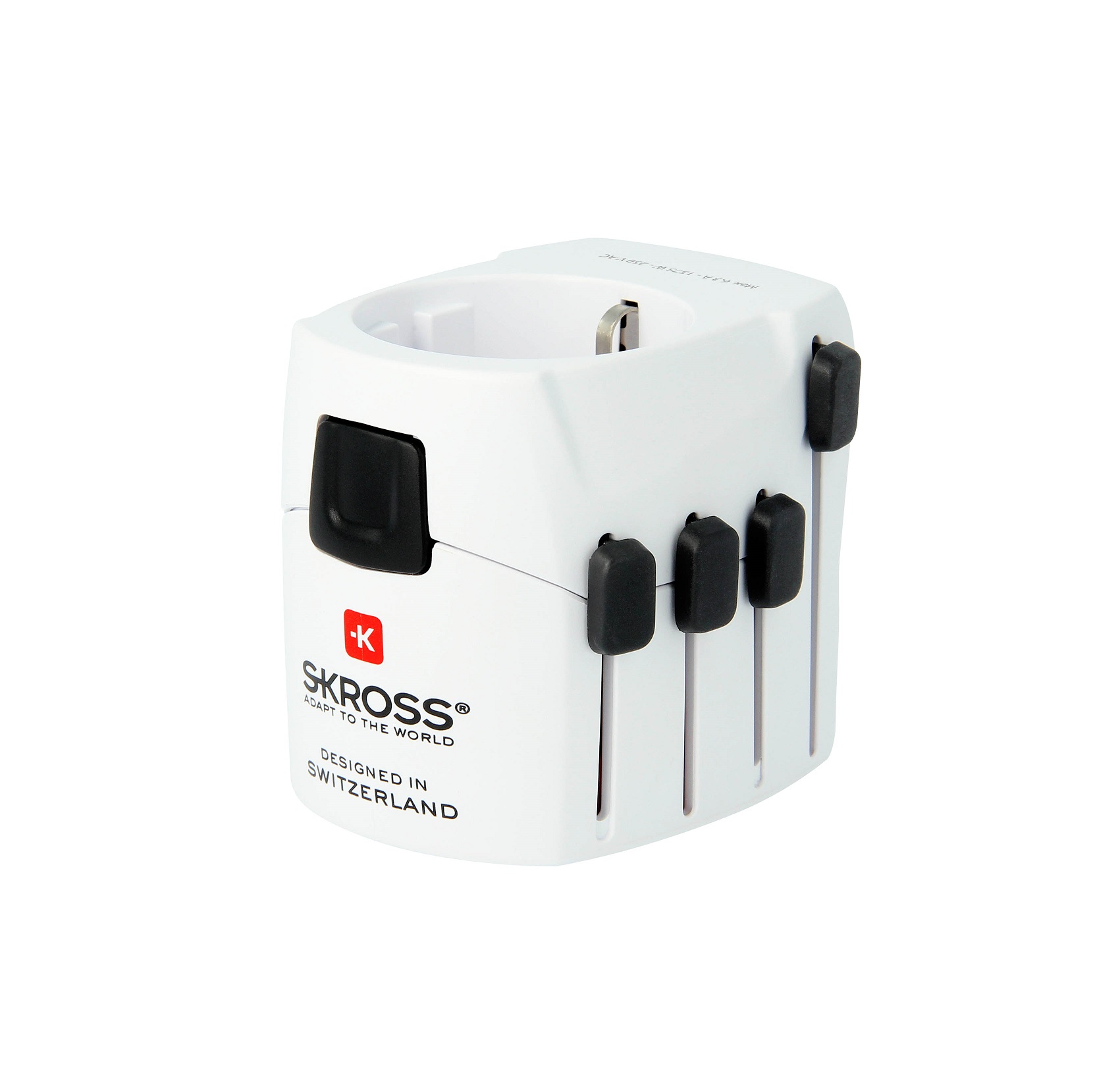 Kelioninis tinklo adapteris 230V 7A PRO kištukai AU/CN/UK/US/IT  - lizdas EU SKROSS