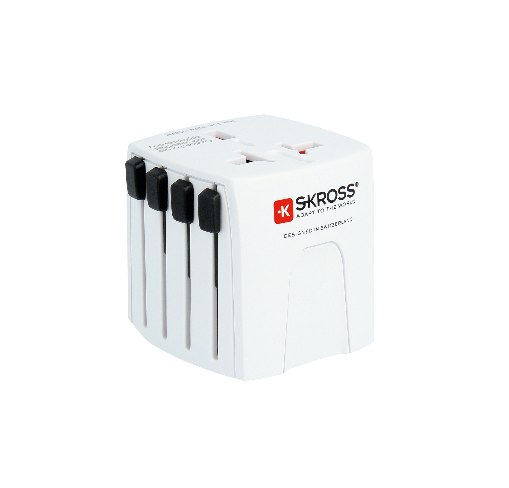 Kelioninis tinklo adapteris 230V 2.5A MUV micro kištukai AU/CN/UK/US/IT  - lizdas EU (be įžeminimo) SKROSS