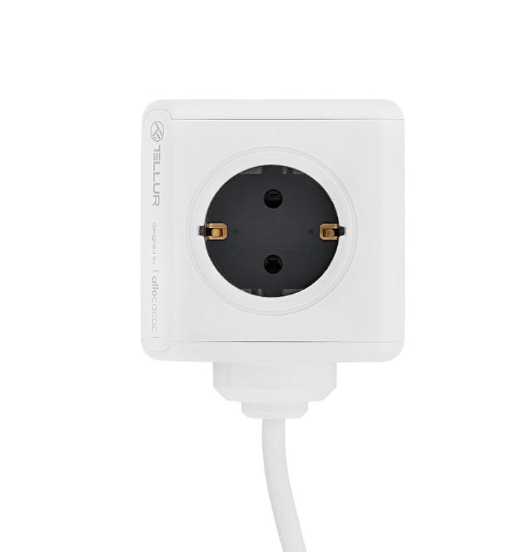 Tellur Power Cube Extended, Power strip 4 Outlets + 2xUSB ports, 1.5m cable white