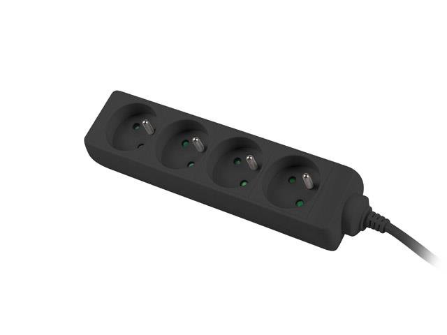 Šakotuvas Lanberg Cable Power Strip, 4X French Outlets Quality-Grade Copper, 1.5 m  PS0-04E-0150-BK