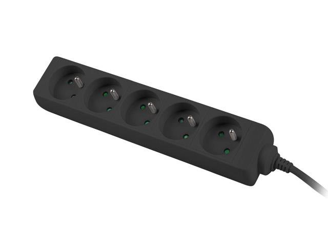 Šakotuvas Lanberg Cable Power Strip, 5X French Outlets Quality-Grade Copper, 3 m  PS0-05E-0300-BK