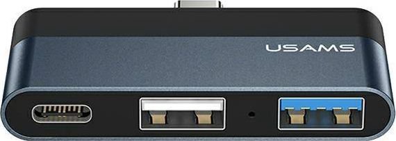 USB adapter Usams US-SJ490 USB-C - USB + USB-C Grey (6958444945613)
