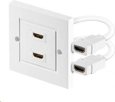 PremiumCord Panel 2x HDMI female, white (kphdmz02)