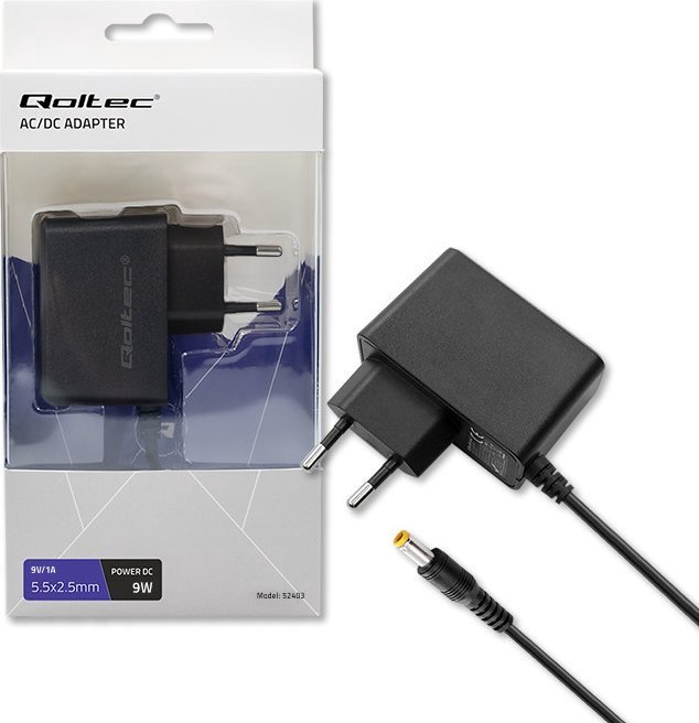 Qoltec 9W plug-in power supply  9V  1A  5.5*2.5