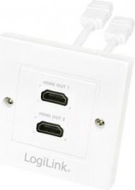 LogiLink Surface socket 2x HDMI White (AH0015)