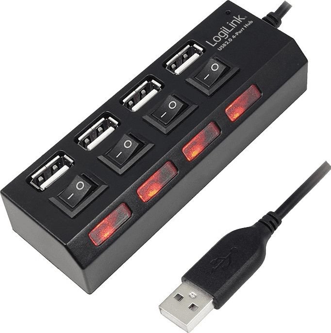 HUB USB LogiLink 4x USB-A 2.0 (UA0128)