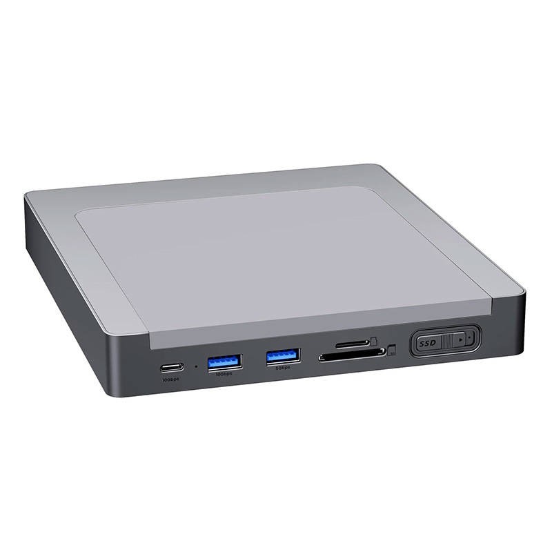 "INVZI MagHub 8-in-1" USB-C prijungimo stotelė / šakotuvas, skirtas "iMac" su SSD įlanka (pilka)