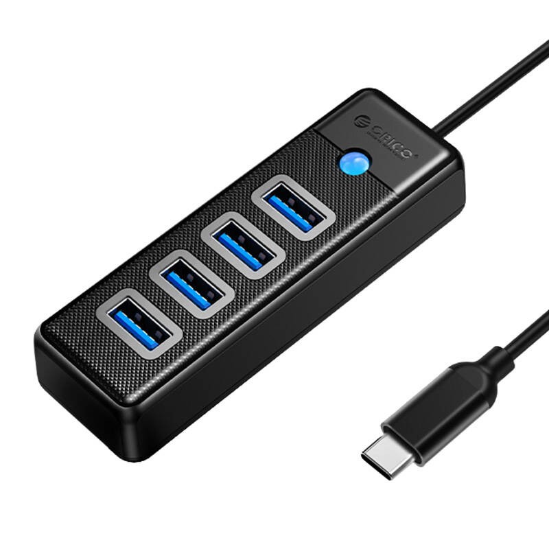 "Orico HUB" USB-C ir 4x USB 3.0 5Gb/s 0,15 m juodas