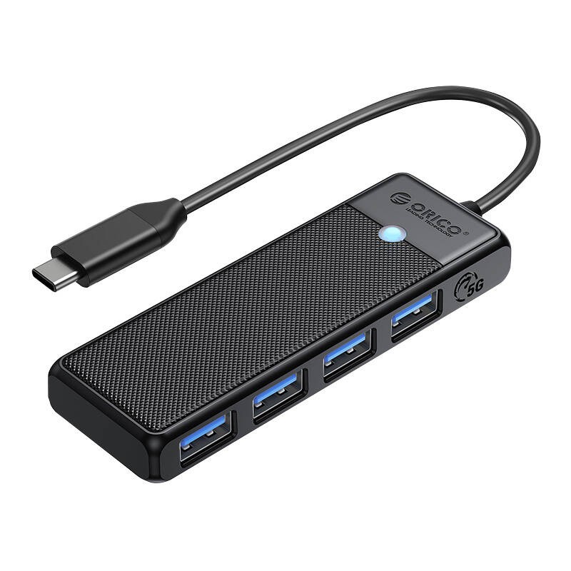 "Orico" koncentratorius 4in1 USB A3.0x4 (juodas)