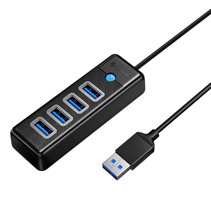 "Orico" USB šakotuvas su 4x USB 3.0, 5 Gbps, 0,15 m (juodas)