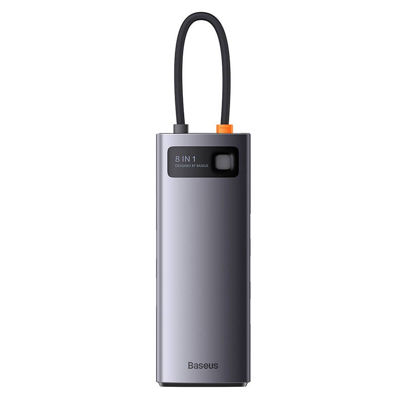 Koncentratorius 8in1 Baseus StarJoy serijos, USB-C ir 3x USB 3.1 + HDMI + USB-C PD + RJ45 + microSD/SD