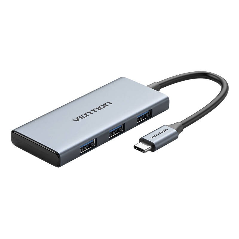 USB-C į HDMI, 3x USB 3.0, SD, TF šakotuvas "Vention TOOHB" 0,15 m pilkos spalvos