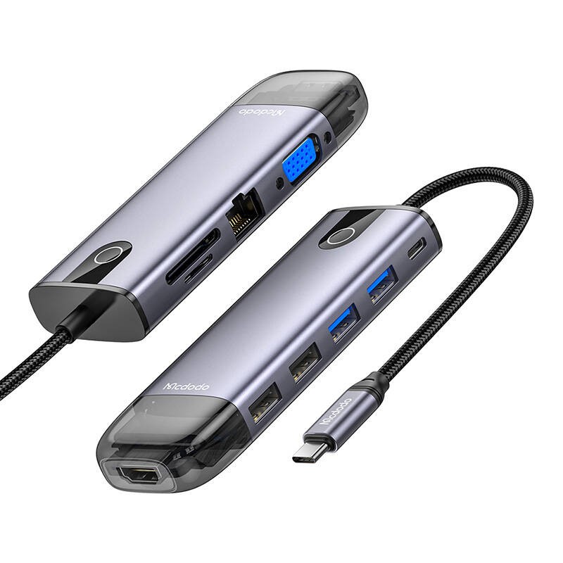 "Mcdodo HU-7740 6w1 USB-C šakotuvas (USB-C, HDMI, USB3.0-2, SD, TF)