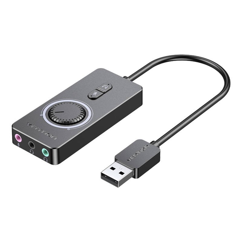 Išorinė USB 2.0 garso plokštė Vention CDRBF 1 m (juoda)