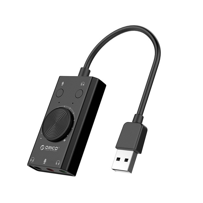 "Orico" daugiafunkcinė USB 2.0 išorinė garso plokštė, 10 cm