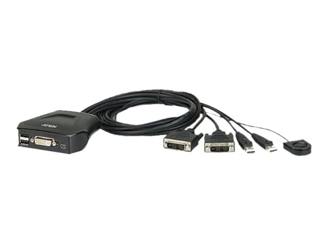 Aten 2-Port USB DVI Cable KVM Switch with Remote Port Selector | Aten | Remote Port Selector | 2-Port USB DVI Cable KVM Switch with Remote Port Selector