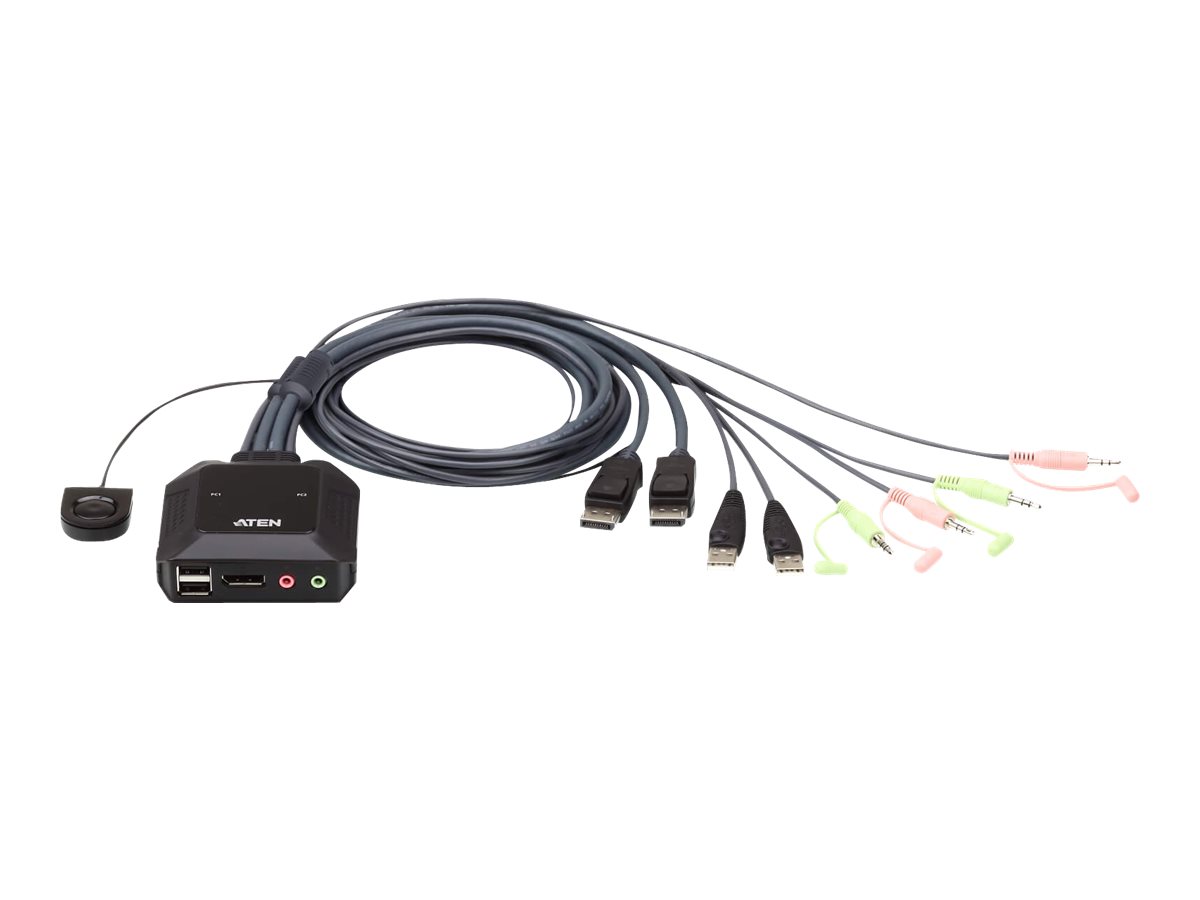 Aten | USB DisplayPort Cable with Remote Port Selector | CS22DP | 2-Port KVM Switch