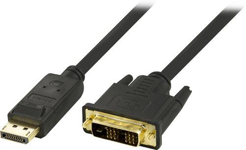 DELTACO DisplayPort to DVI-D Single Link Monitor Cable, Full HD in 60Hz, 1m, black, 20-pin ha - 18 +