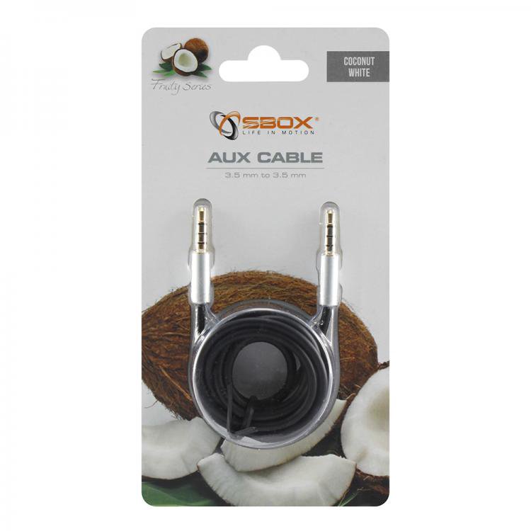 Sbox 3535-1.5W AUX Cable 3.5mm to 3.5mm Coconut White