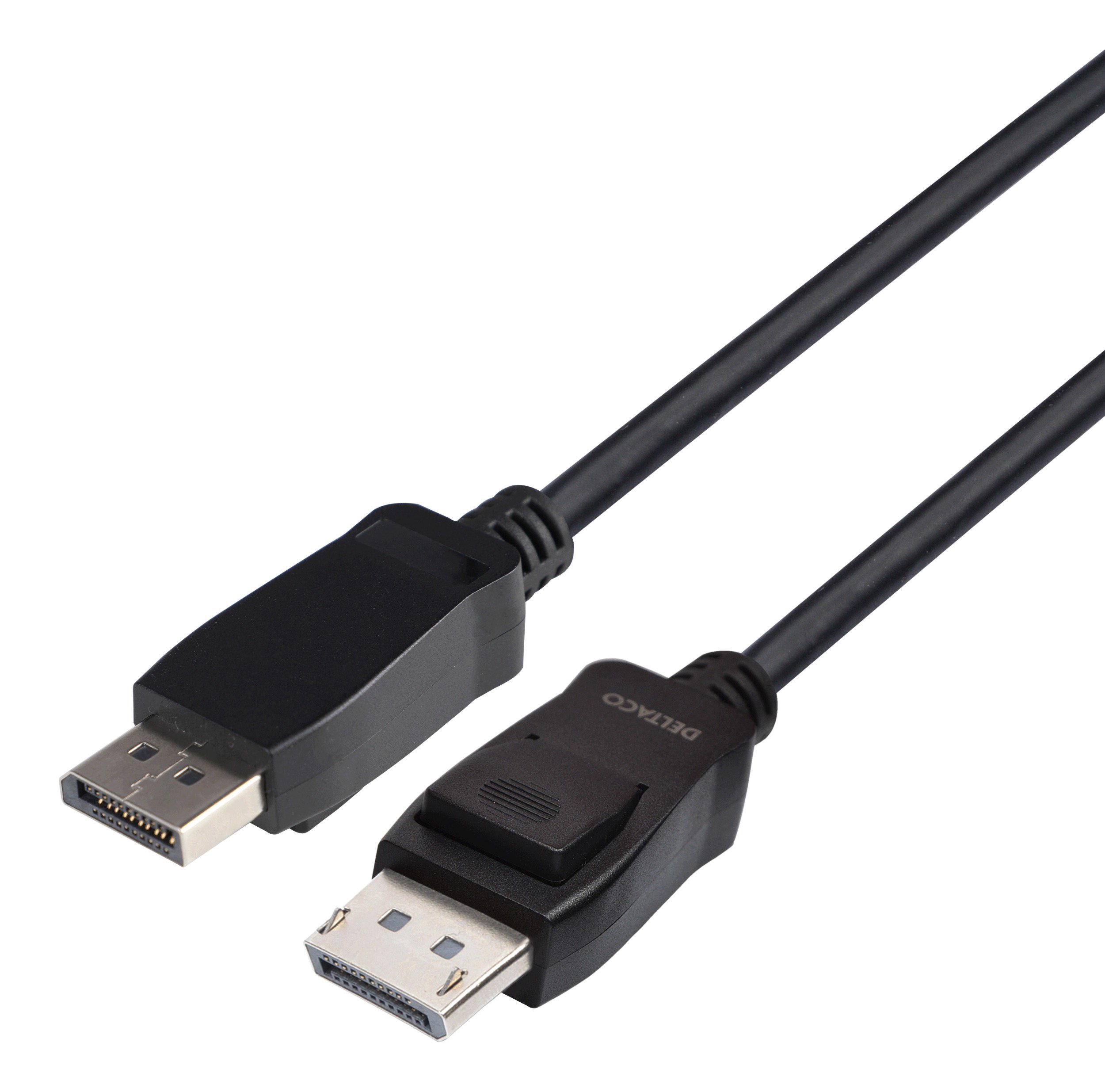 DELTACO DisplayPort kabelis, 1m, 8K, DP 1.4, DSC 1.2, LSZH, juodas„DisplayPort“ laidas, skirtas pr