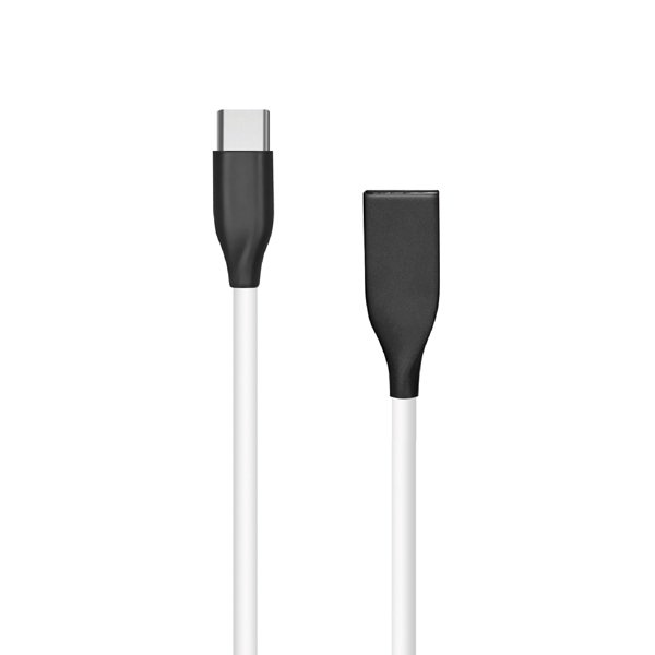 Silikoninis kabelis USB-USB Type C (baltas, 2m)