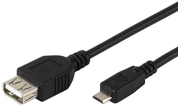 Vivanco cable microUSB - USB OTG 0.15m (45298)