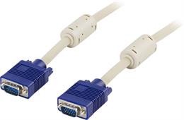 DELTACO monitor cable RGB HD15ha-15ha 15m Characteristics    Molded, thumbscrews, ferriteColor    Be