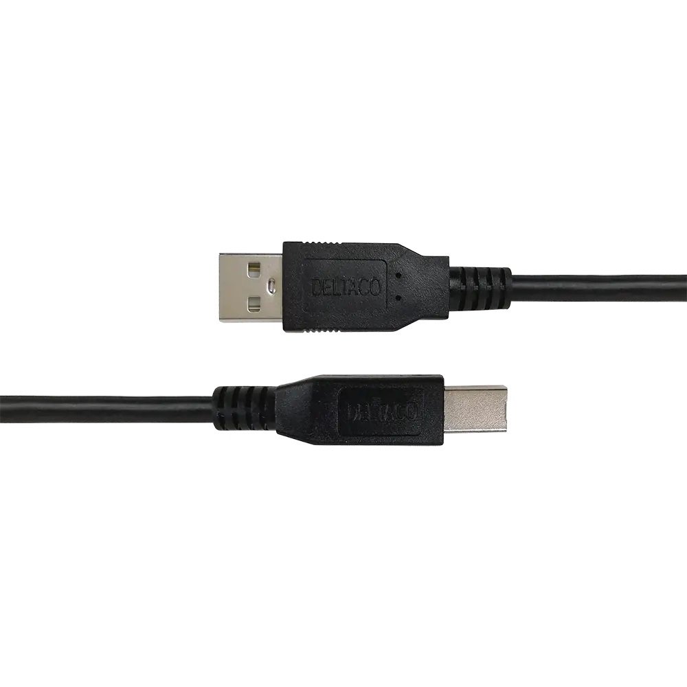 Kabelis DELTACO USB-B 2.0, tinkamas spausdintuvams, 2m juodas / USB-218S-K / 00140005