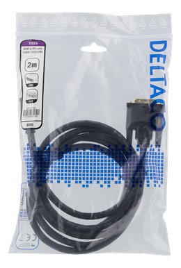 DELTACO HDMI - DVI kabelis, 2 m, Full HD, juodasHDMI - DVI adapterio kabelis HDMI šaltinio prijung