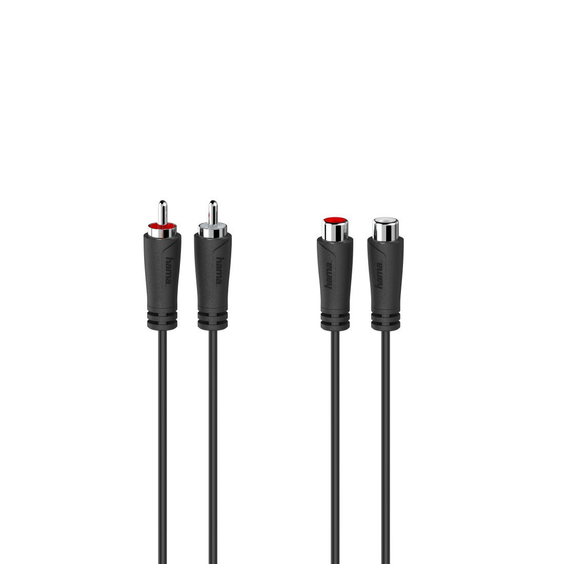 Hama 00205259 Audio Extension Cable, 2 RCA Plugs - 2 RCA Sockets 1.5m