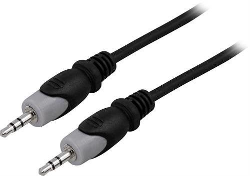 DELTACO audio cable, 3.5mm ha - ha, 10m Standard stereo cable to connect an audio source to the comp