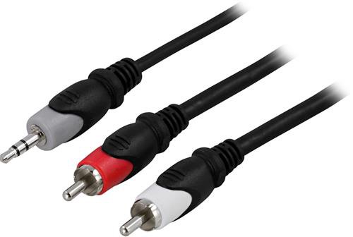 DELTACO audio cable, 3.5mm ha - 2xRCA have 10m Common stereo cable for example. connect 2 speakers (