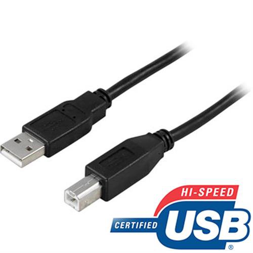 DELTACO USB 2.0 cable Type A male - Type B male 0.5m, blackA very common USB cable used for between