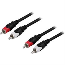 DELTACO garso kabelis, 2xRCA ha - ha, 1m.Cable Type    audio CableContact (other end)    RCA x 2 mal