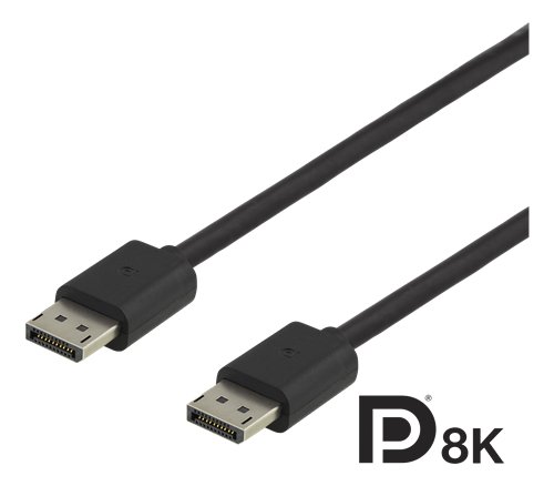 Kabelis DELTACO DisplayPort 3m, 8K, DP 1.4, DSC 1.2 juodas