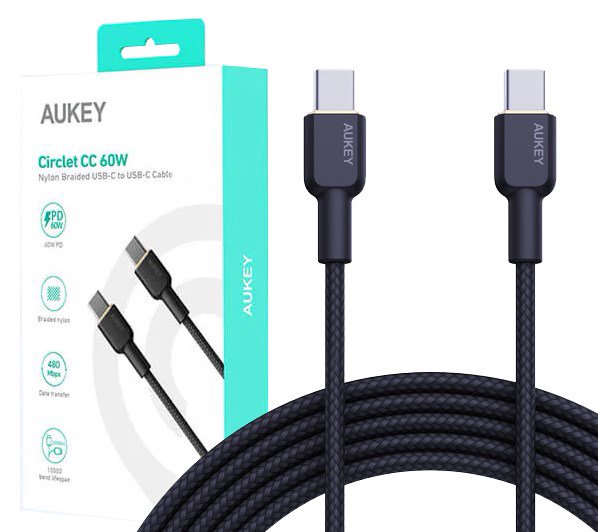 AUKEY CB-NCC1 USB-C Type-C Power Delivery PD 60W 3A 1m Nylon Juoda