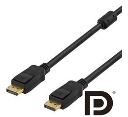 DELTACO DisplayPort monitor cable, Ultra HD in 60Hz, 21.6 Gb / s, 3m, black, 20-pin ha - haDisplayPo