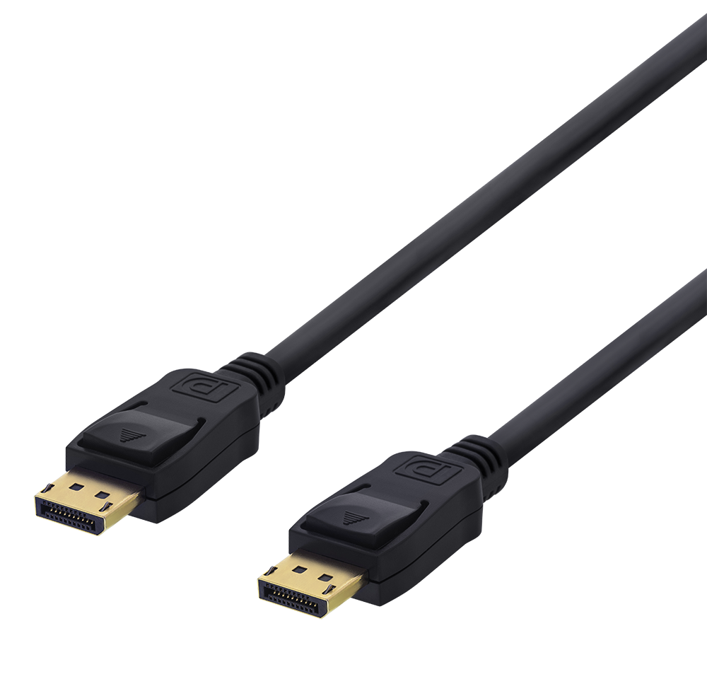 DELTACO DisplayPort kabelis, 4K UHD, 21,6 Gb/s, 3 m, juodas„DisplayPort“ kabelis su 4K UHD monitor